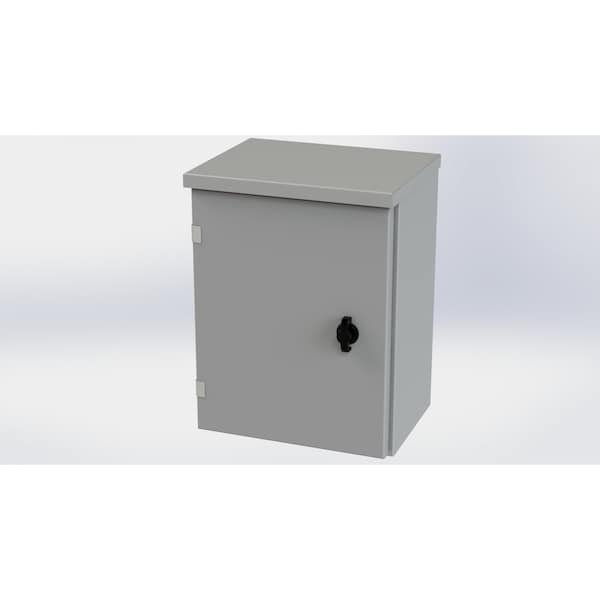 1/4 Turn Knob Latch Electrical Enclosures, 16 in H, 8 in D, 12 in W, NEMA 3R, Galvanized Steel